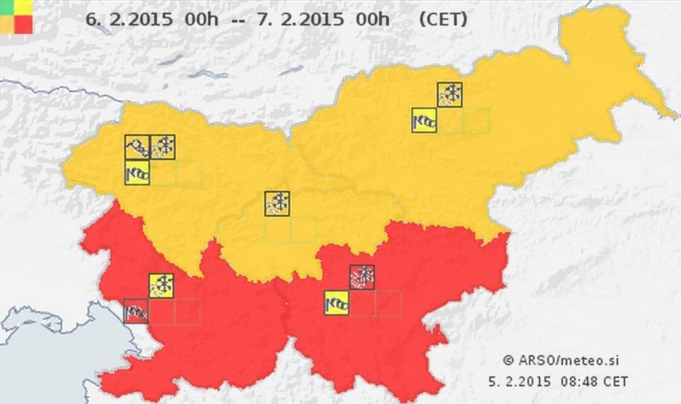 Za Koroško napovedan oranžen alarm FOTO: Meteo.si