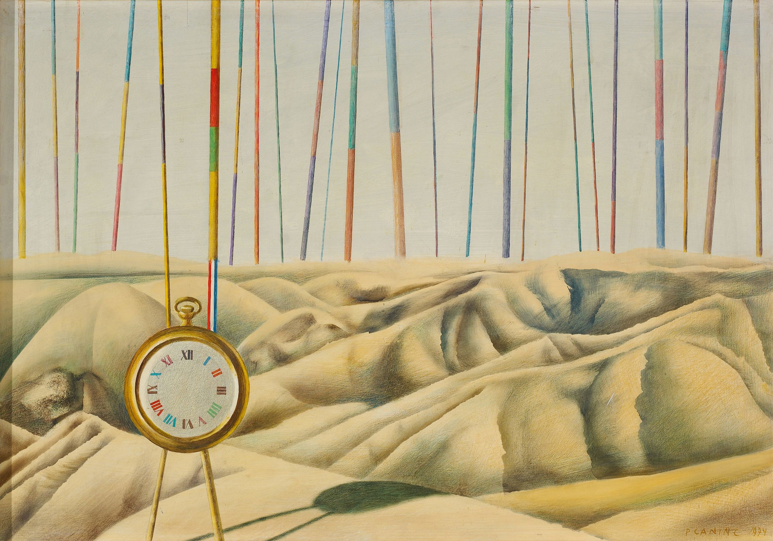 Stefan Planinc, Pokrajina z uro, 1974, 45 x 65 cm, Zbirka KGLU