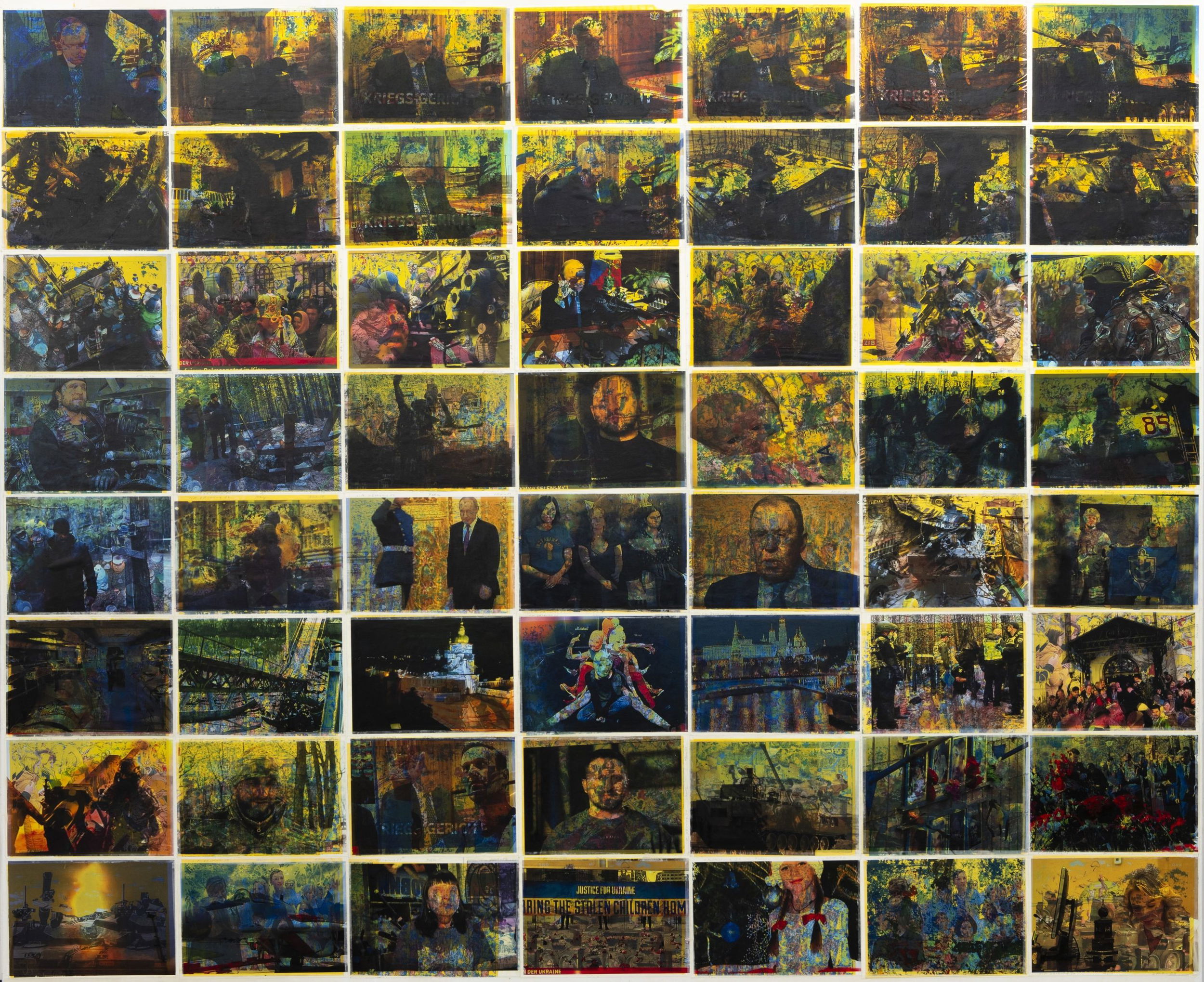 Valentin Oman, In memoriam Ukrajina, mesana tehnika, 2023, 190 x 210 cm Valentin Oman, In memoriam Ukrajina, mesana tehnika, 2023, 190 x 210 cm